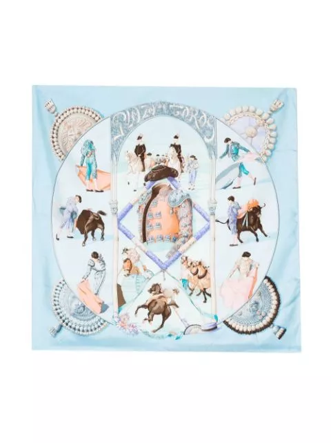 Affordable Hermes Plaza de Toros silk scarf Women 0127