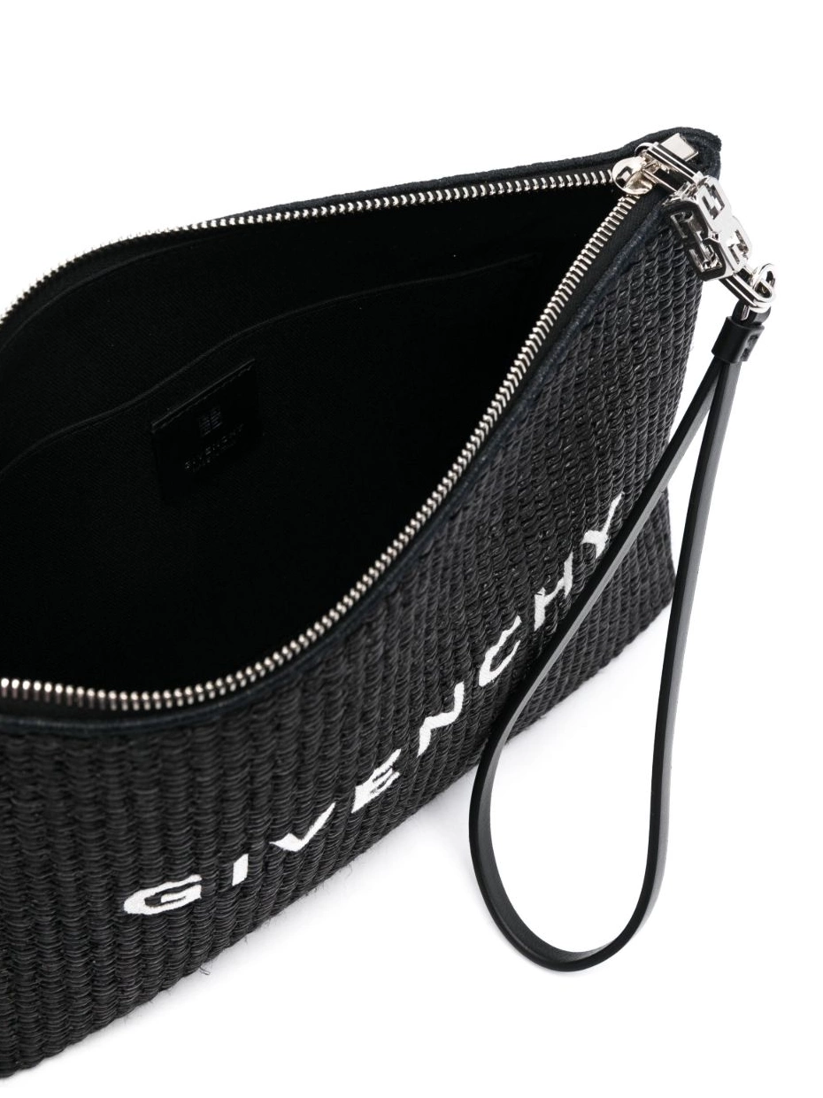 Cheap Women Givenchy clutch bag logo-print raffia 0217