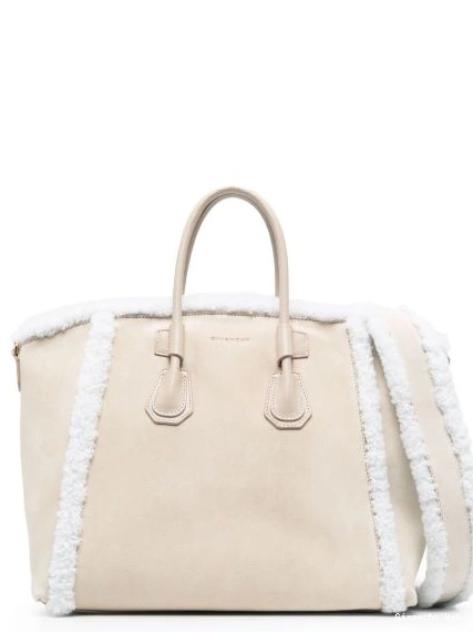 Affordable Givenchy bag leather tote Women shearling-trim 0218