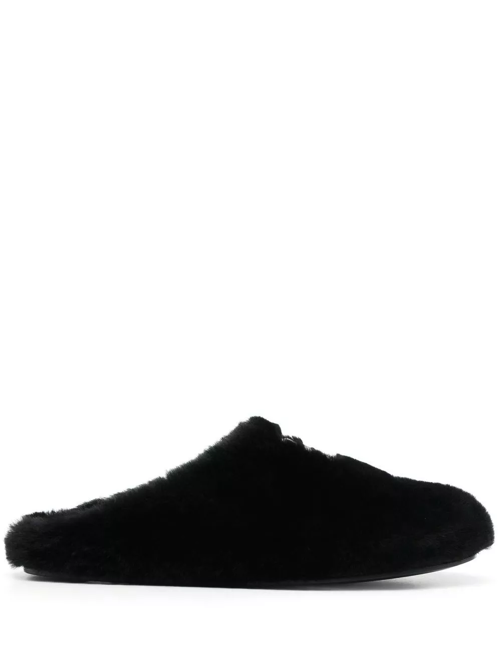 Cheap Givenchy logo-plaque shearling slides Women 0202