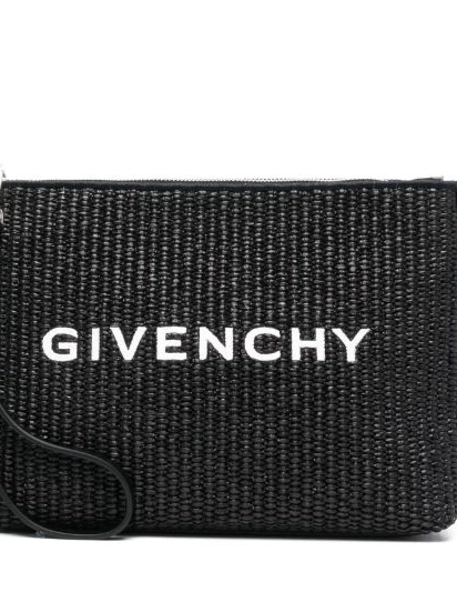 Cheap Women Givenchy clutch bag logo-print raffia 0217