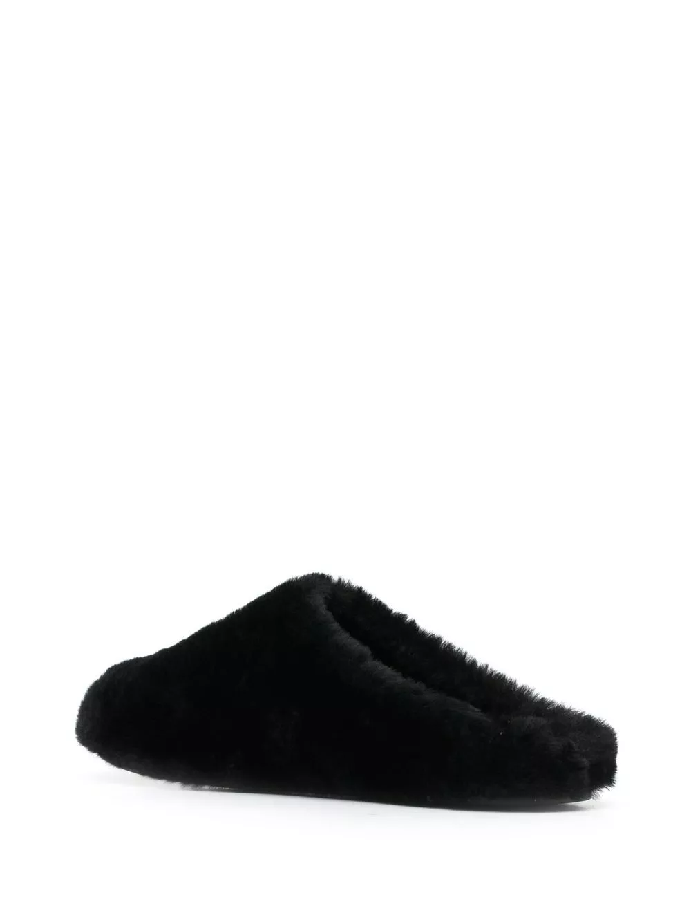 Cheap Givenchy logo-plaque shearling slides Women 0202